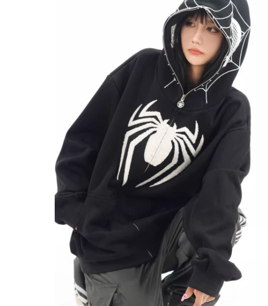 Spiderman Hoodies Coat Unisex Full Zip Spider Hooded Sweats Sweatshirt Gifts