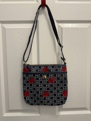 Tommy Hilfiger Crossbody Bag Floral Hibiscus TH Monogram Adjustable Strap