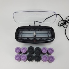 Conair Instant Heat 12 Flocked Hair Setter Rollers H28MP Purple Black NO CLIPS