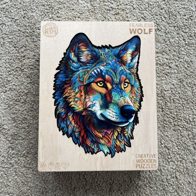 Wolf Tier Wood Bests Holzpuzzle - 300 Teile in Holzkiste launisch 