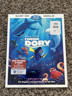 Finding Dory Disney Pixar Blu-ray, 2016 Includes Case, Slip, Blu-ray, DVD, Bonus