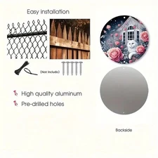 12pcs Round Aluminum Sign Set Foil Engraved Holiday Decoration