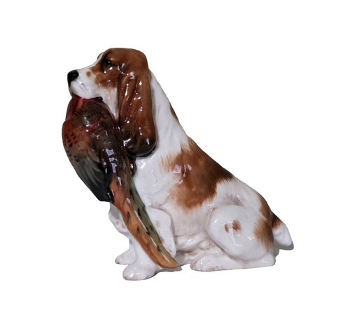 Vtg Royal Doulton Cocker Spaniel Figurine with Pheasant in His Mouth 3.5" Tall