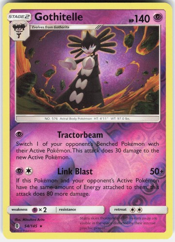 Gothitelle Reverse Holofoil SM - Guardians Rising 54/145 NM