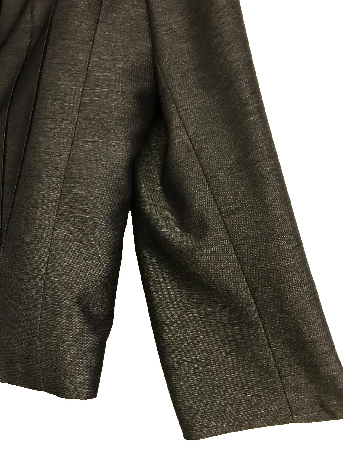 Le Suit Polyester Pant Suit Sz 16 Lined Silver Gray 2 Piece Shiny 38W x 28I