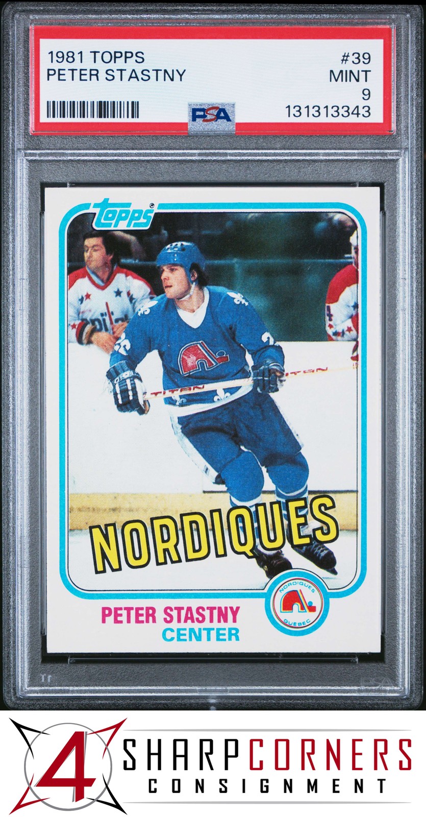 1981 TOPPS #39 PETER STASTNY RC NORDIQUES HOF PSA 9