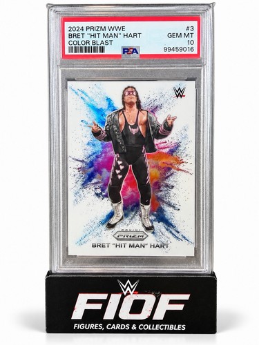 2024 Prizm WWE Bret “Hit Man” Hart Color Blast SSP PSA 10 GEM MT #3