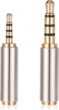 2.5mm to 3.5mm Adapter and Adapter, Male Silver, Gold