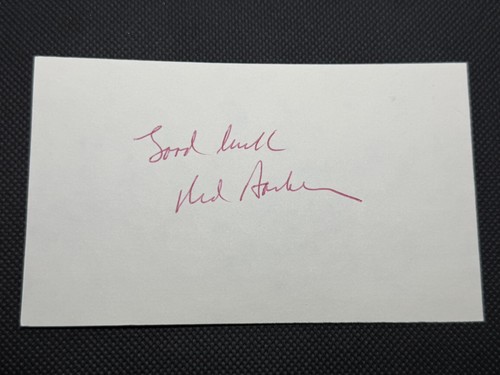 Red Barber Signed Index Card 3x5 Broadcaster HOF New York Yankees Dodgers Reds