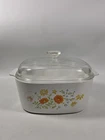 VTG Corning Ware A-5-B 5 Quart Wild Flower Casserole Dish With Pyrex Lid A12C