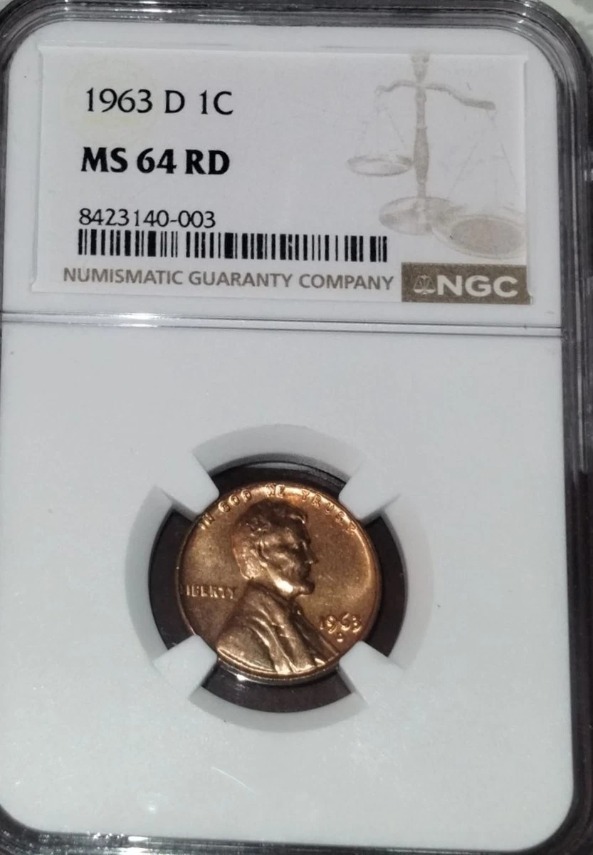 MS 64 Graded 1963 Lincoln Memorial Small Cents (1959-2008) for