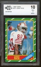 1986 Topps #161 Jerry Rice Rookie Card BGS BCCG 10 Mint+