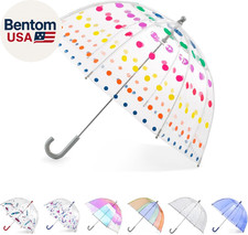 Kids Lightweight Dome Canopy Bubble Umbrella with Wind and Rain Protection