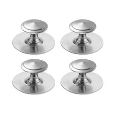 CcHhyyt 4 Pack Self-Stick Cabinet Handle Pulls Stainless Steel Silver Knobs w...