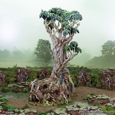 Giant Swamp Tree and Hovel - The Gloaming Swamps - Printable Scenery Terrain War