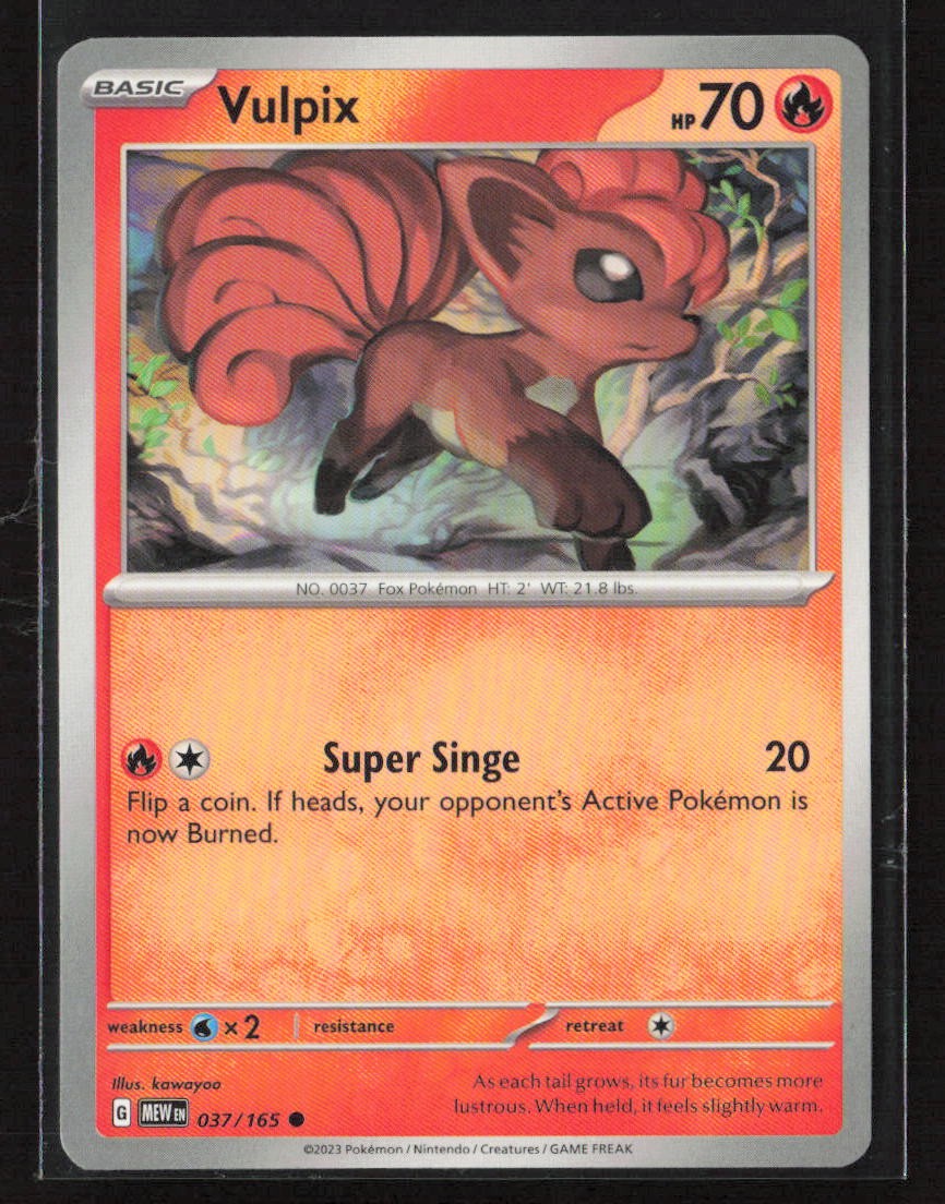 Vulpix #037/165 SV: Scarlet & Violet 151 Common Pokemon TCG NM/M