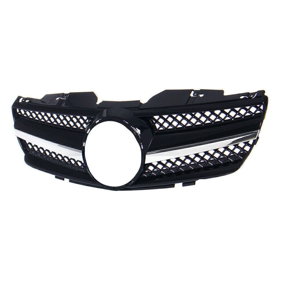 For 2003 2004-2006 Mercedes Benz R230 SL500 SL550 SL600 Front Grille Grill Black - Image 3 of 4