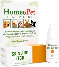 Homeopet Skin and Itch, Safe and Natural Itch Relief for Dogs and Cats, Coat and