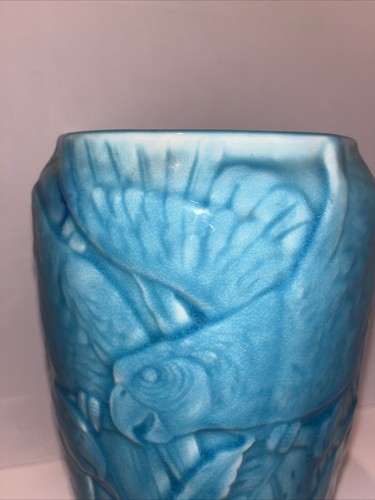 Rare Rookwood Parrot Vase High Glaze Turquoise 6088 1928 Ceramic Art Pottery - Picture 10 of 24