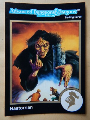 NASTORRIAN 18th LEVEL WIZARD RARE 1ST SERIES GOLD BORDER AD&D TSR CARD no34 1991