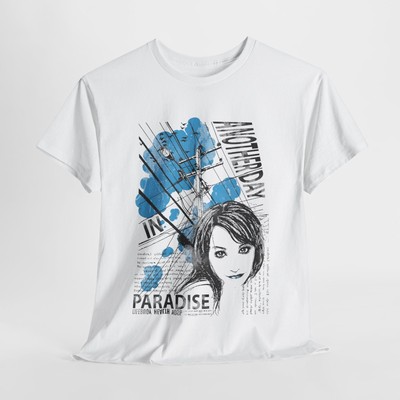 Urban Paradise Playing Card Queen Men's T-Shirt Design Graphic Illustration Art