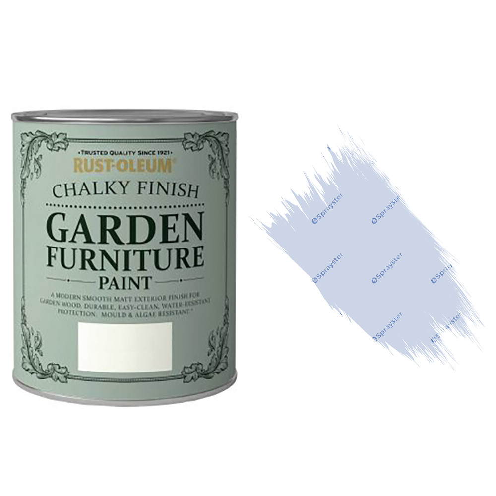 x1 Rust-Oleum Chalk Chalky Garden Furniture Brush Paint 750ml Powder Blue Matt