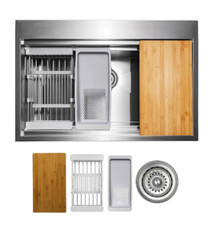 Top mount Stainless Steel 33" x 22" Single Bowl Kitchen Sink w/Accessory 35C