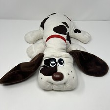 2019 Hasbro Pound Puppies 18" Plush Beige w/ Brown Stuffed Toy Dog w/ Red Collar
