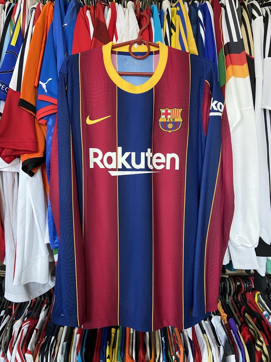 BARCELONA 2020 2021 HOME SHIRT JERSEY LONG SLEEVE PLAYER ISSUE