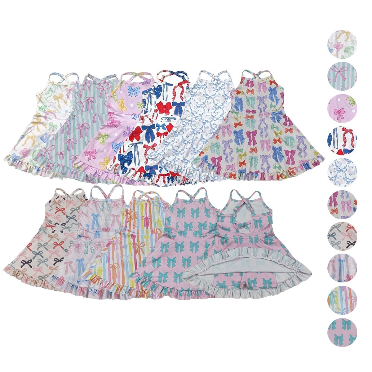Kids Girls Sport Active Wear Coquette Bow Print Yoga Skort Dress
Opens in a new window or tab