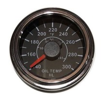 Oil Temp Gauge 252mm 0-300f 40-150c Blackchrome White Led 001-ot300-bc