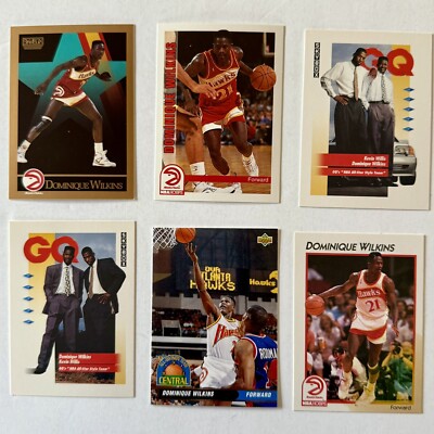 Lot of 6 Different Hall of Famer (HOF) Dominique Wilkins/Atlanta Hawks/#1557/NM+