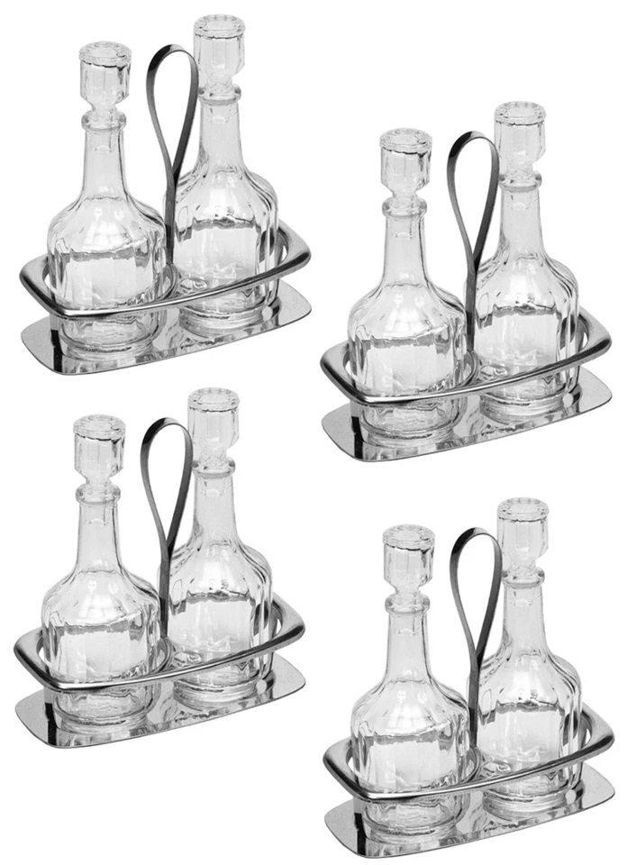 TAMLED Menage für Essig + Öl 4 Stück Essigspender Ölspender Essigflasche Ölflasche