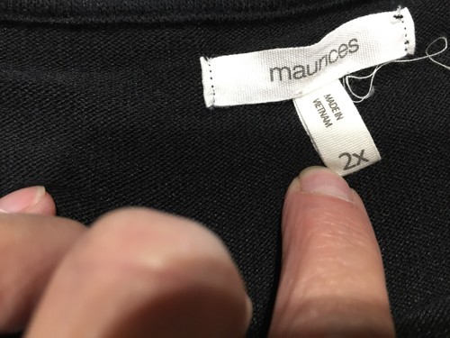 Maurices Top Plus Size 2X Black Sequin Accented Sleeves Crew Neck Soft - Picture 5 of 12