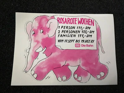 (A59-33) Deutsche Bundesbahn Rosarote Wochen 1983 Aufkleber - Bild 1 von 2