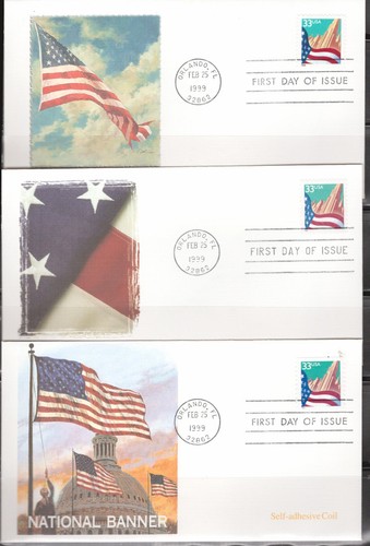 1999 Set of 6 FDCs - Scott# 3278-83 - Flag Over City - Fleetwood UA