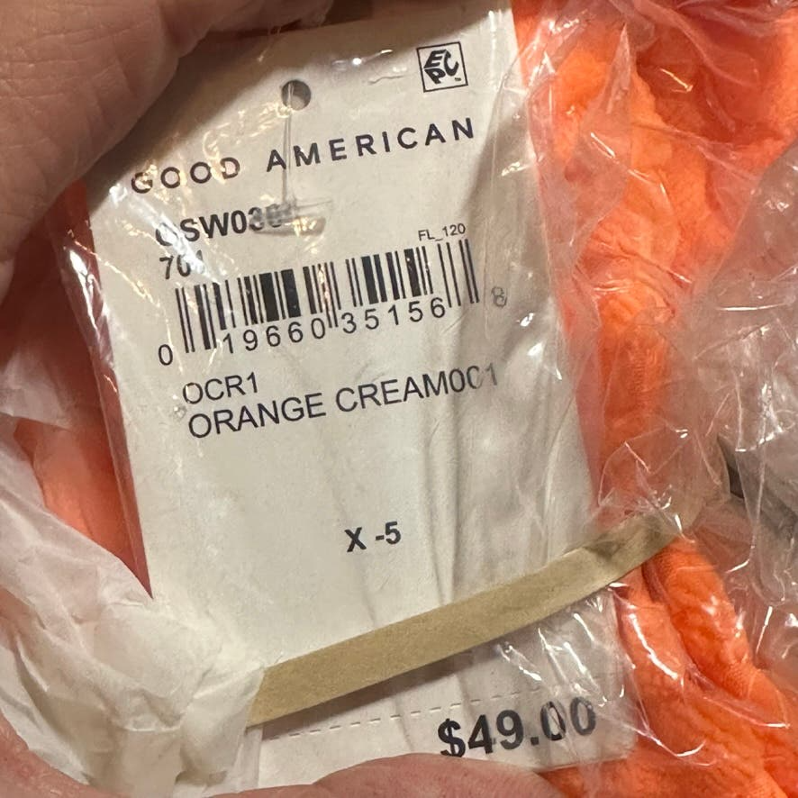 K GOOD AMERICAN 2XL XXL Orange Cream Jacquard Perfect Fit Bikini