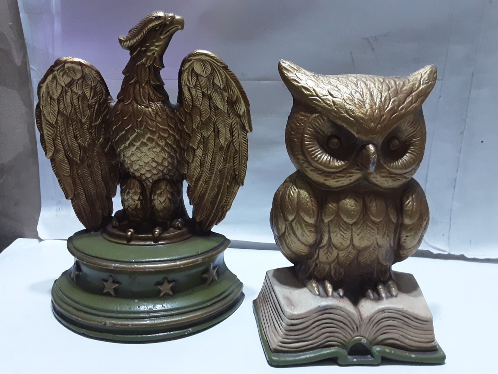MIXED PAIR OF VINTAGE MCM CAST METAL BOOKENDS MADE IN USA BY SEXTON eBay