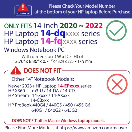 NUEVO Estuche Rígido mCover® para Laptop 14" HP Serie 14-DQxxxx 14-FQ0000 Windows PC - Imagen 2 de 11