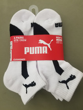 New Mens Puma 6 Pair Quarter Crew Athletic Socks.