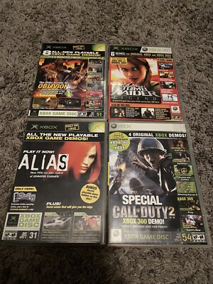 Lot of 4 Official Microsoft Xbox/ Xbox 360 Magazine Playable Games Demo Discs