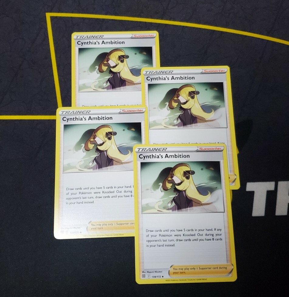 x4 Pokemon TCG Cynthia's Ambition 138/172 Brilliant Stars Playset Uncommon