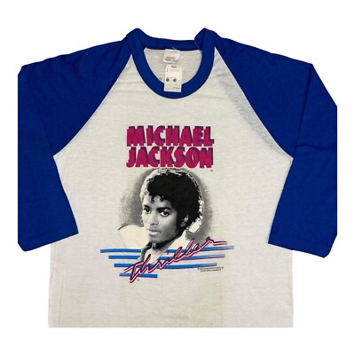 Vintage 1984 Michael Jackson Thriller Baseball T Shirt Size M RARE