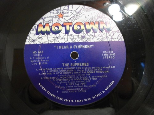 The Supremes LP I Hear A Symphony 1966 1st Press R&B Soul Orig! - Picture 6 of 12