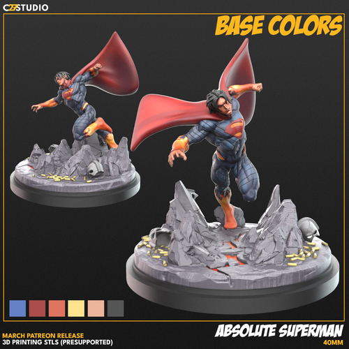 Absolute Superman - IDW Adventures - 3d Printed TTRPG Miniature - Picture 2 of 3