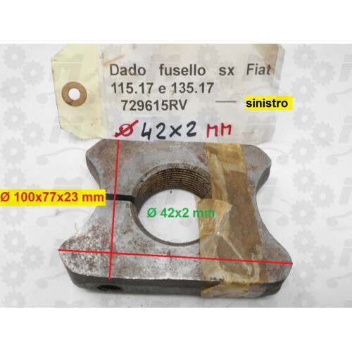 Dado fusello ruota anteriore sinistro per Fiat, per Iveco 115.17, Fiat 135.17 - Picture 1 of 4