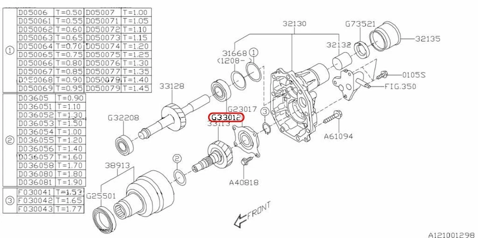 Subaru OEM MT Output Shaft Roller Bearing 806330120 for Forester - Image 2 of 4