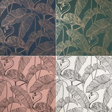 Fine Decor Flamingo Wallpaper Tropical Birds Palm Leaves Trees - Choose Colour