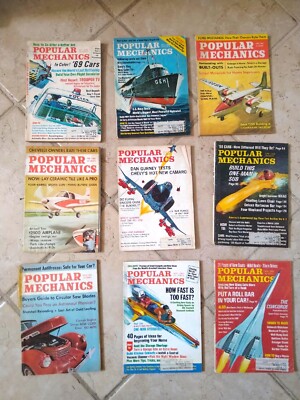 Vintage Lot of 9 Popular Electronics Magazine 1960s Great Ads
