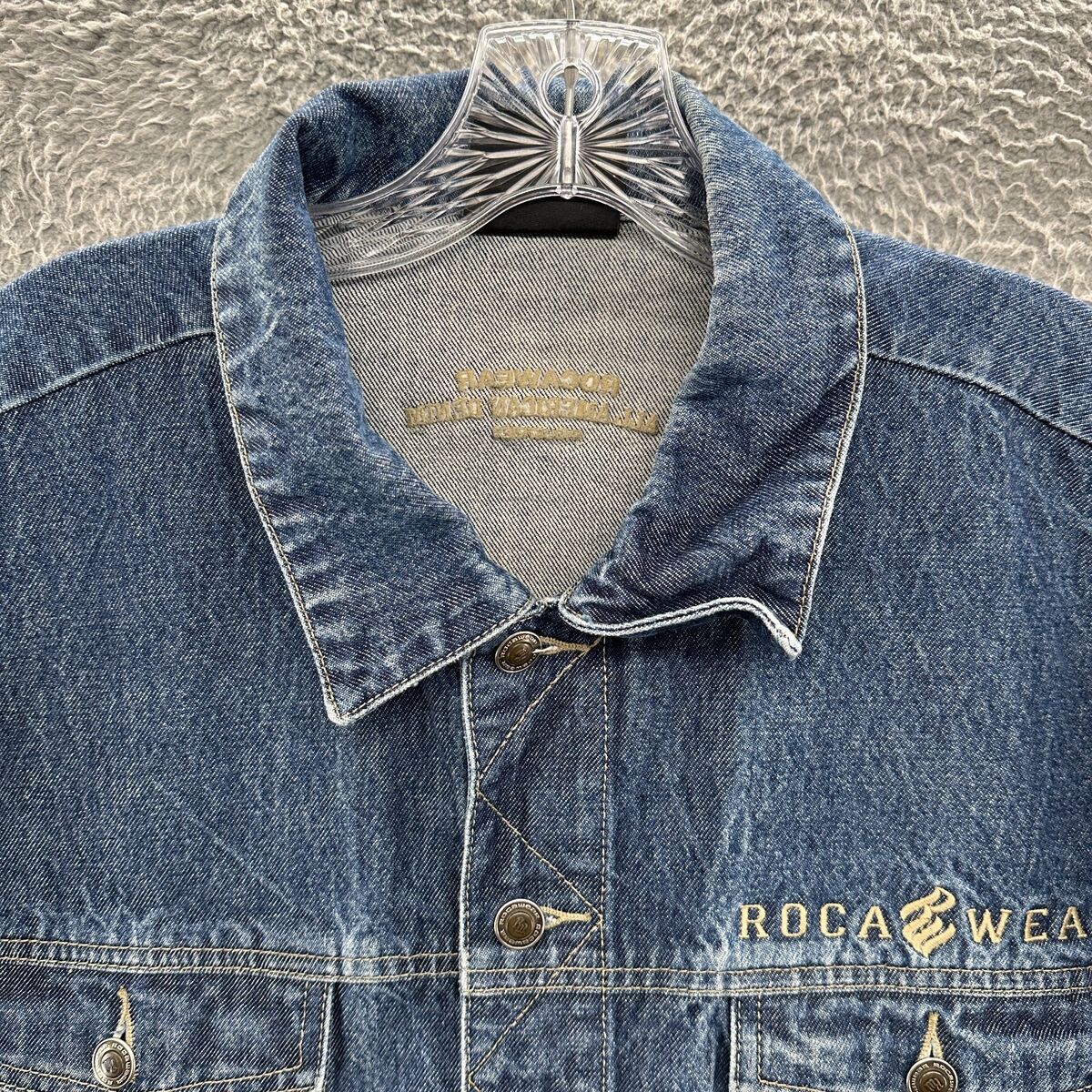 Rocawear Jacket Mens 2XL XXL Blue Button Up Jay Z Hip Hop Rocawear Jacket Mens 2XL XXL Blue Button Up Jay Z Hip Hop